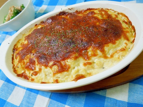 材料4つ!混ぜて焼くだけ!簡単ヘルシー豆腐グラタン